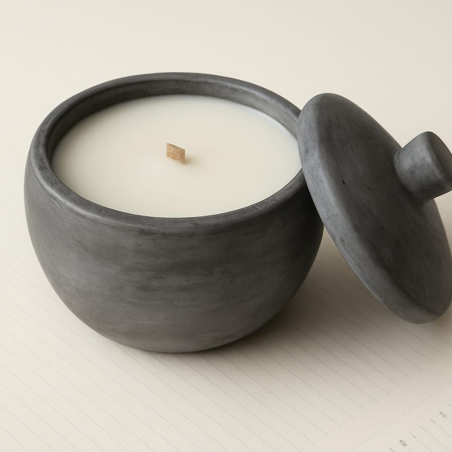 El Yapımı Döküm Mumluk ve Mum Seti – Tekli